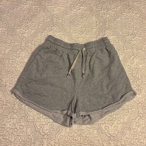 SHEIN Women's Grey Elastic Waist Loose Casual Shorts, Micro Shorts